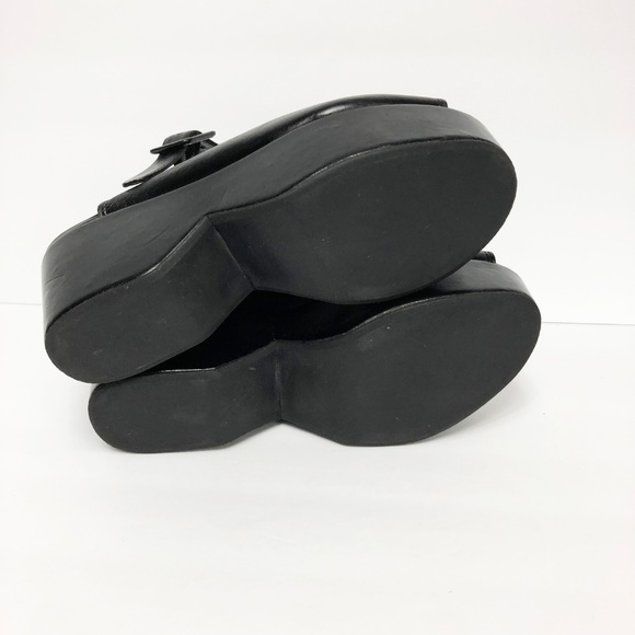 Robert Clergerie Black Leather Platform Sandals - Picture 7 of 7